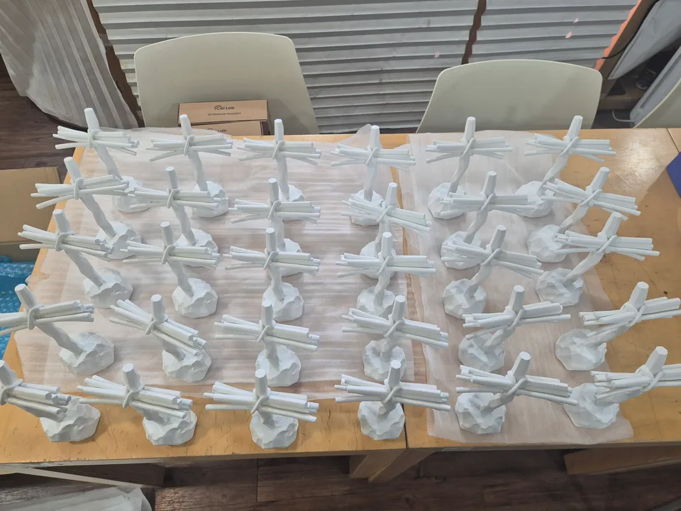 Crucifix sculpture — SLA White resin 3D print